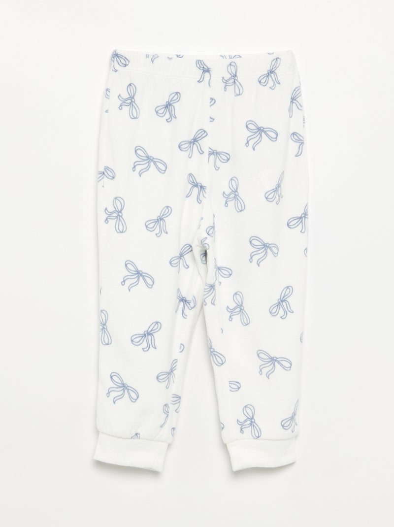 Set van 2 geprinte 2-delige fleece pyjama's Paars - Kiabi