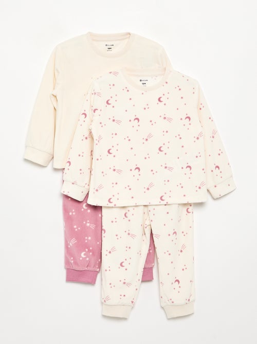 Set van 2 geprinte 2-delige fleece pyjama's - Kiabi