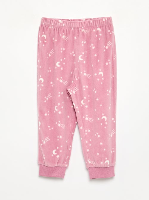 Set van 2 geprinte 2-delige fleece pyjama's - Kiabi