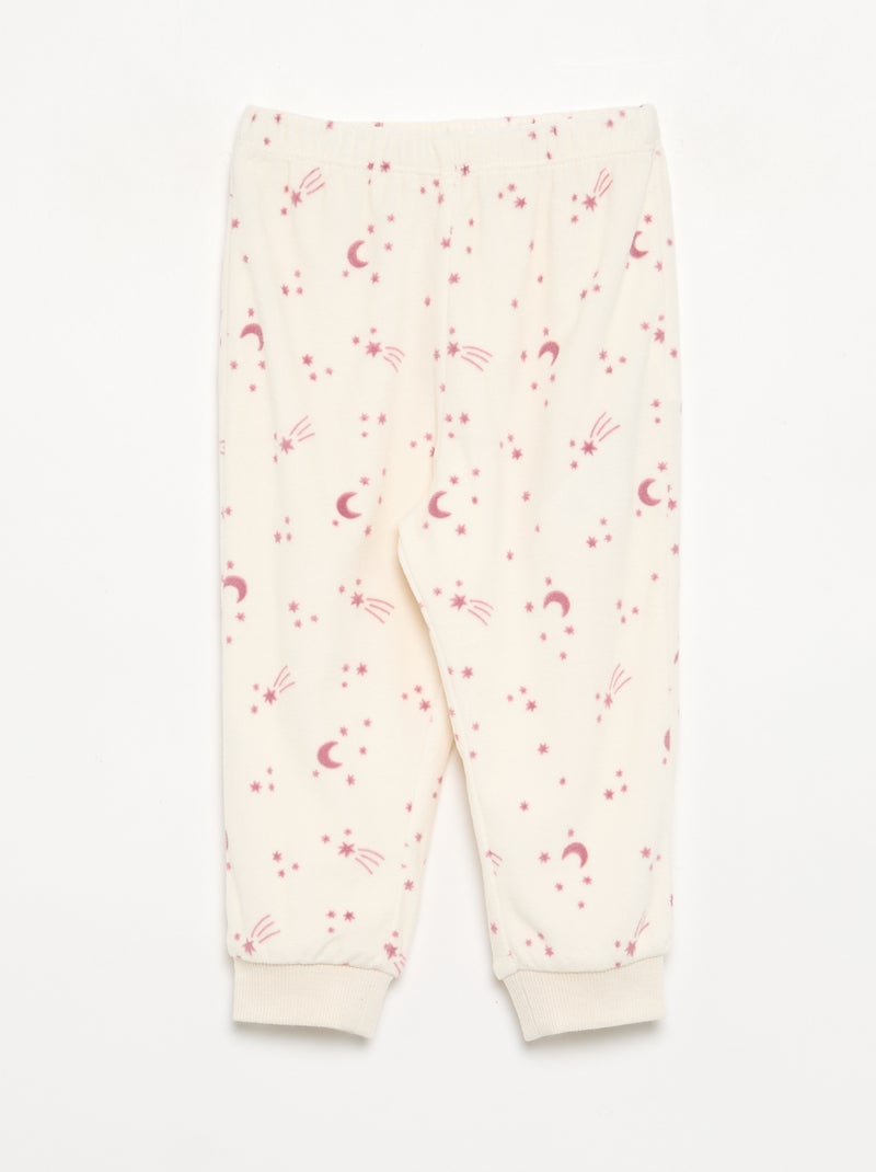 Set van 2 geprinte 2-delige fleece pyjama's Rose - Kiabi