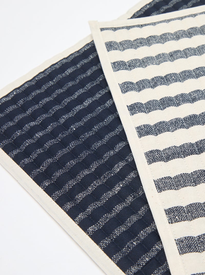 Set van 2 geprinte placemats - Kiabi Home Blauw - Kiabi
