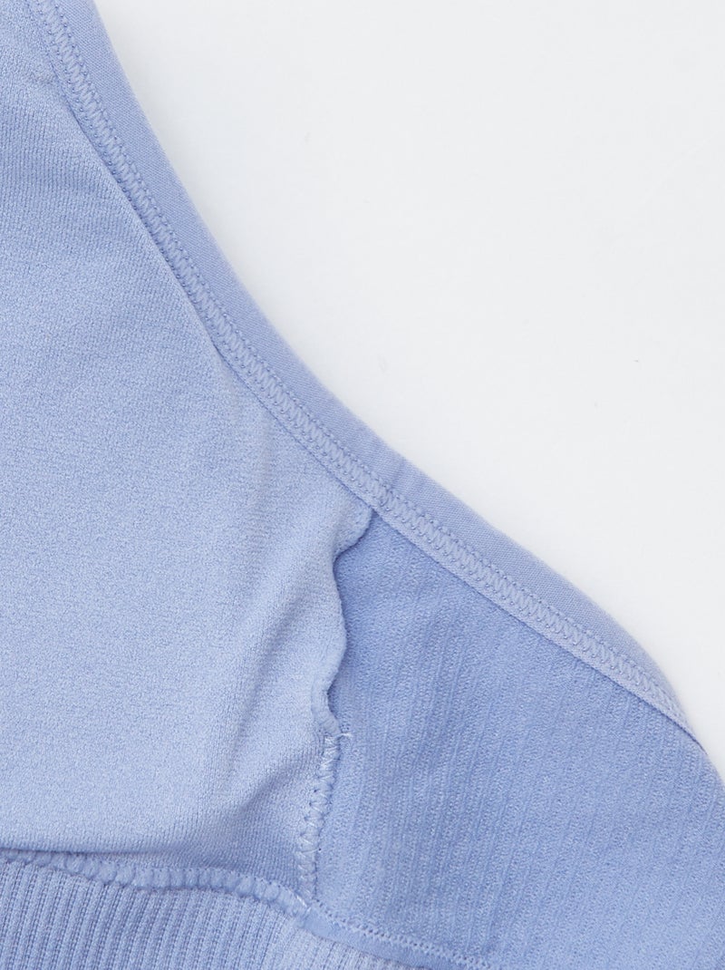 Set van 2 geribde behatops BLAUW - Kiabi