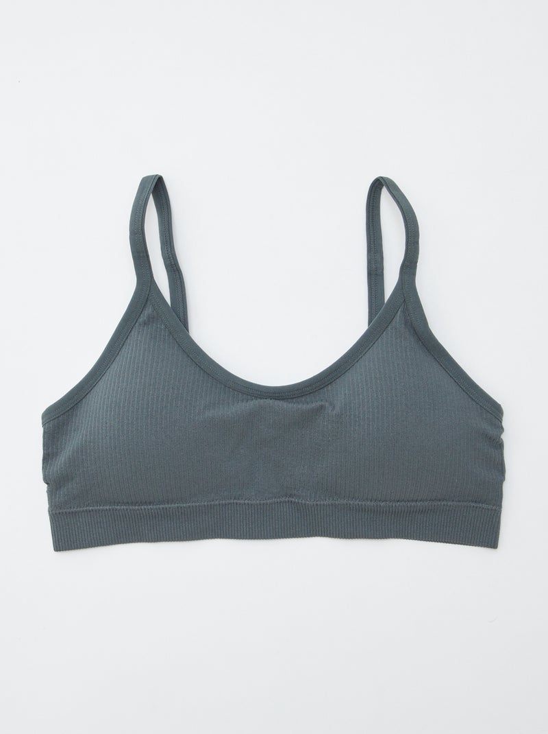 Set van 2 geribde behatops BLAUW - Kiabi