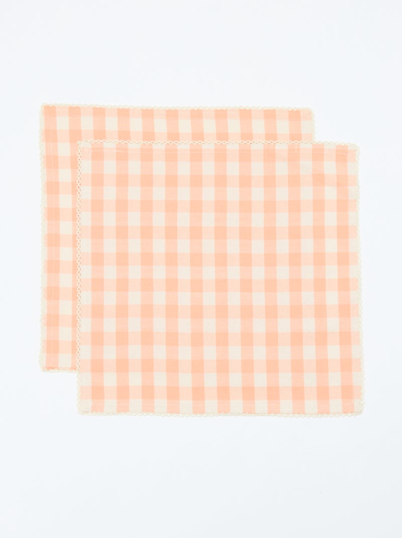Set van 2 geruite servetten Oranje - Kiabi