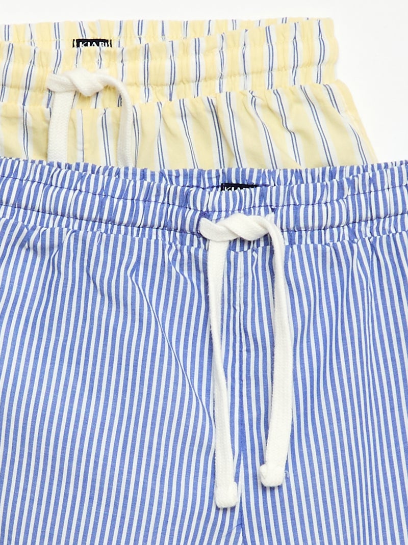 Set van 2 gestreepte shorts Blauw - Kiabi
