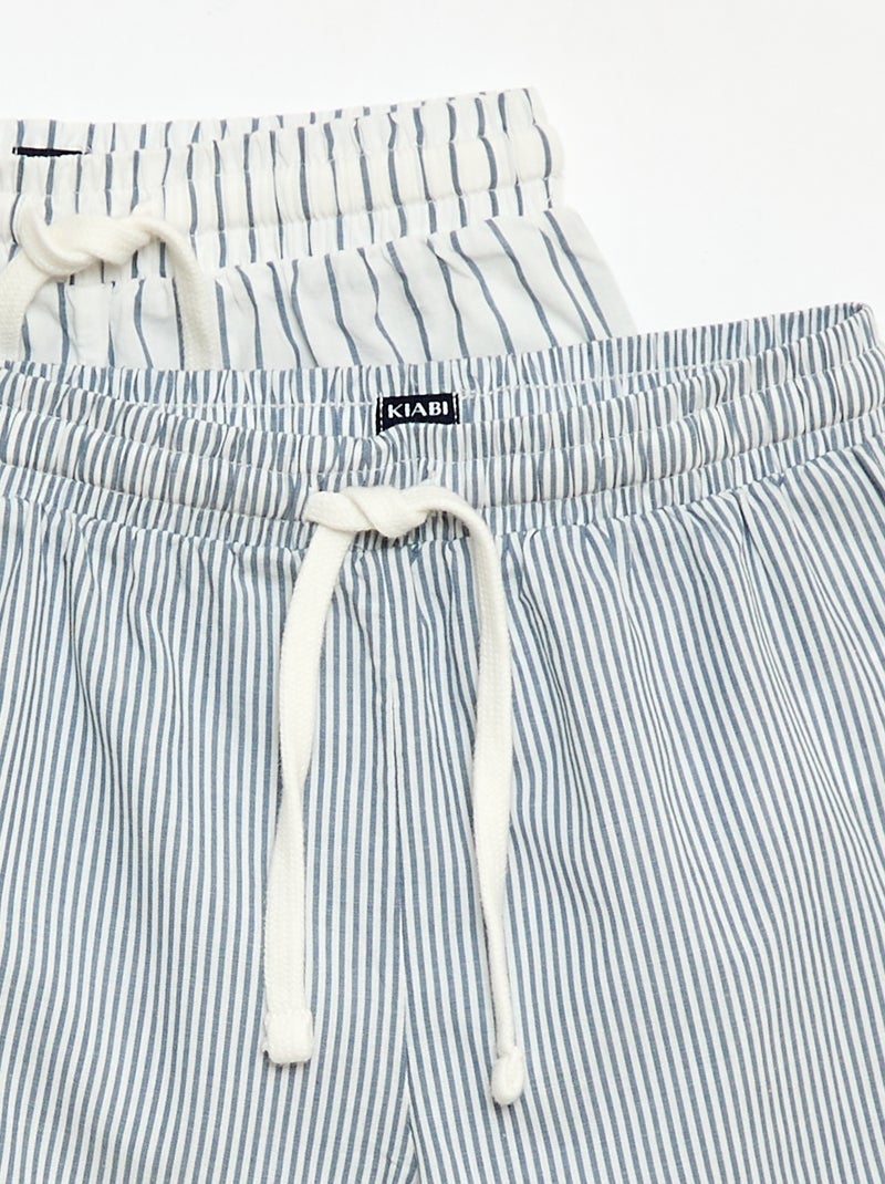 Set van 2 gestreepte shorts Blauw - Kiabi
