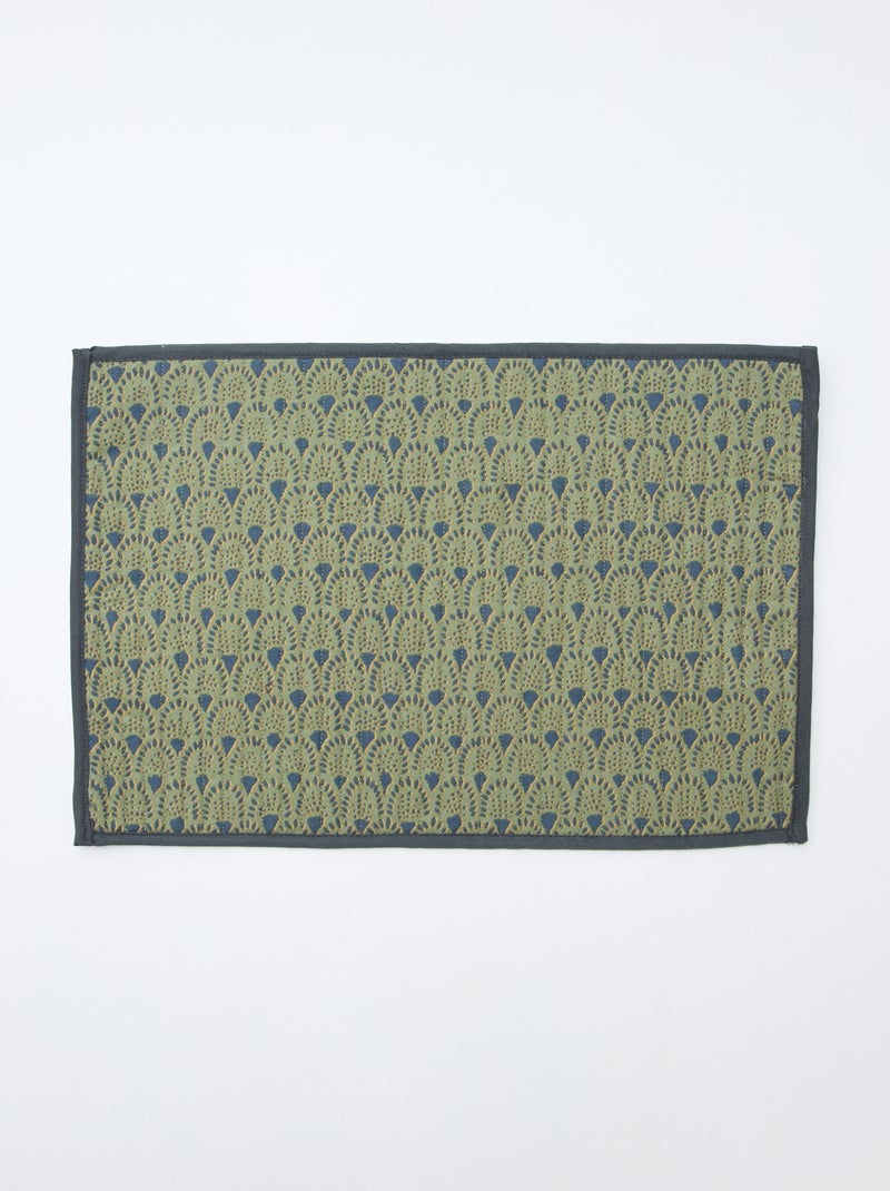 Set van 2 gewatteerde placemats (30x45 cm) - Kiabi Home Kaki - Kiabi