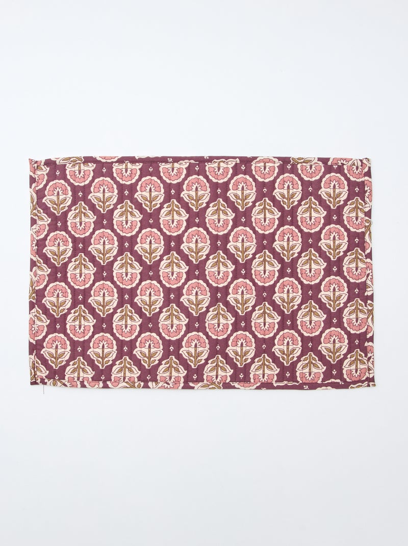 Set van 2 gewatteerde placemats (30x45 cm) - Kiabi Home Paars - Kiabi