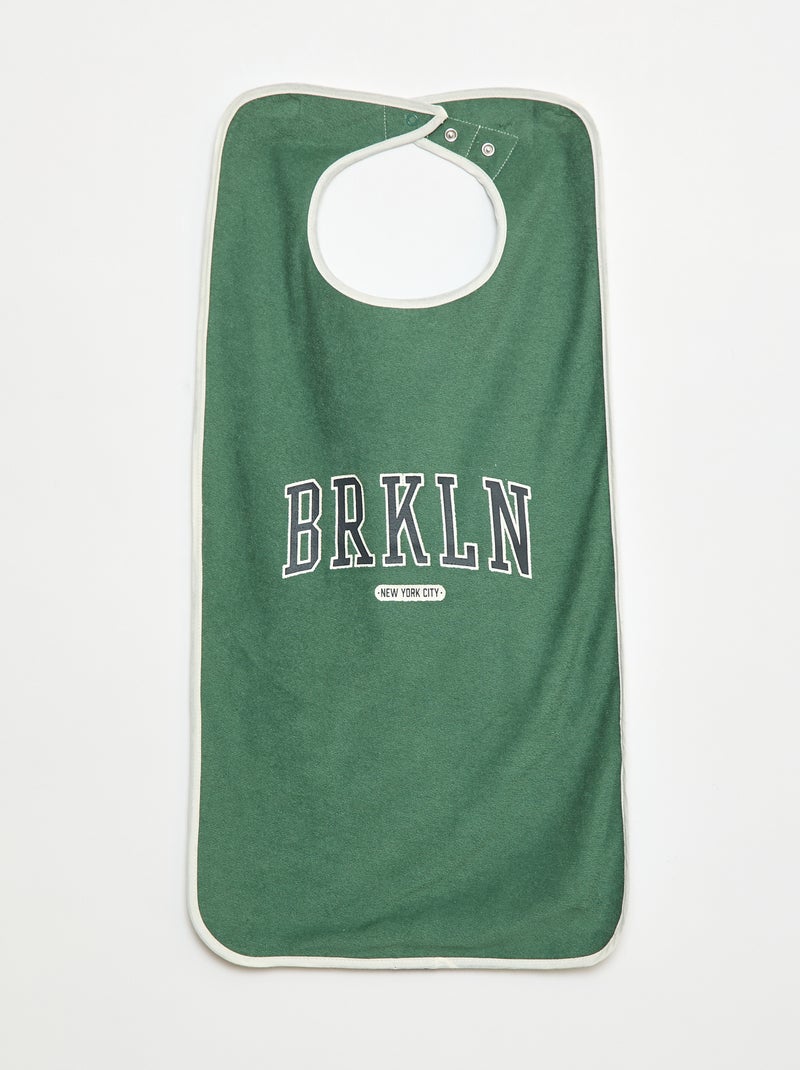 Set van 2 grote badstof slabbetjes - collectie makkelijk aan te trekken Groen - Kiabi