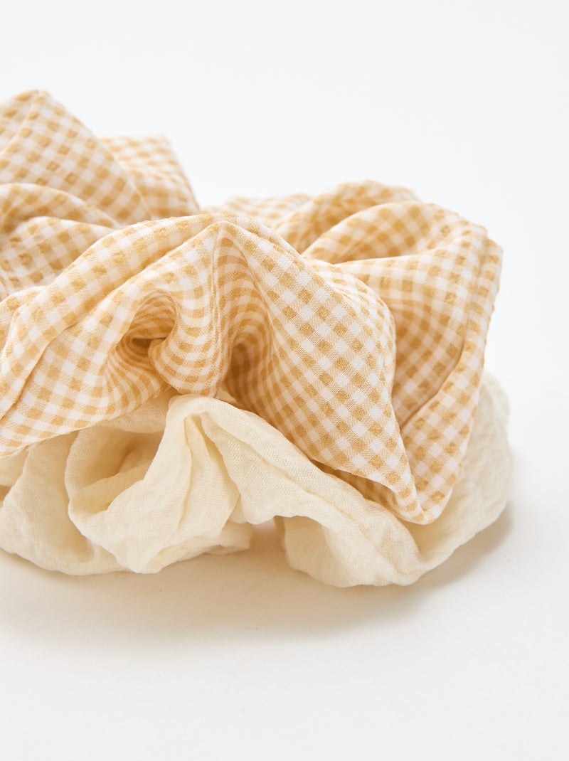 Set van 2 grote scrunchies Biege - Kiabi
