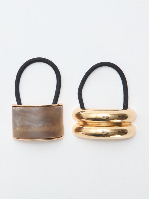 Set van 2 haarelastiekjes met sieraadjes - Kiabi