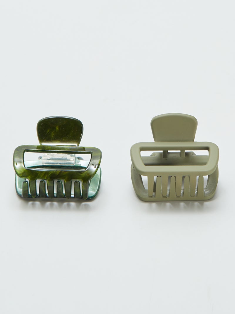 Set van 2 haarklemmetjes KAKI - Kiabi