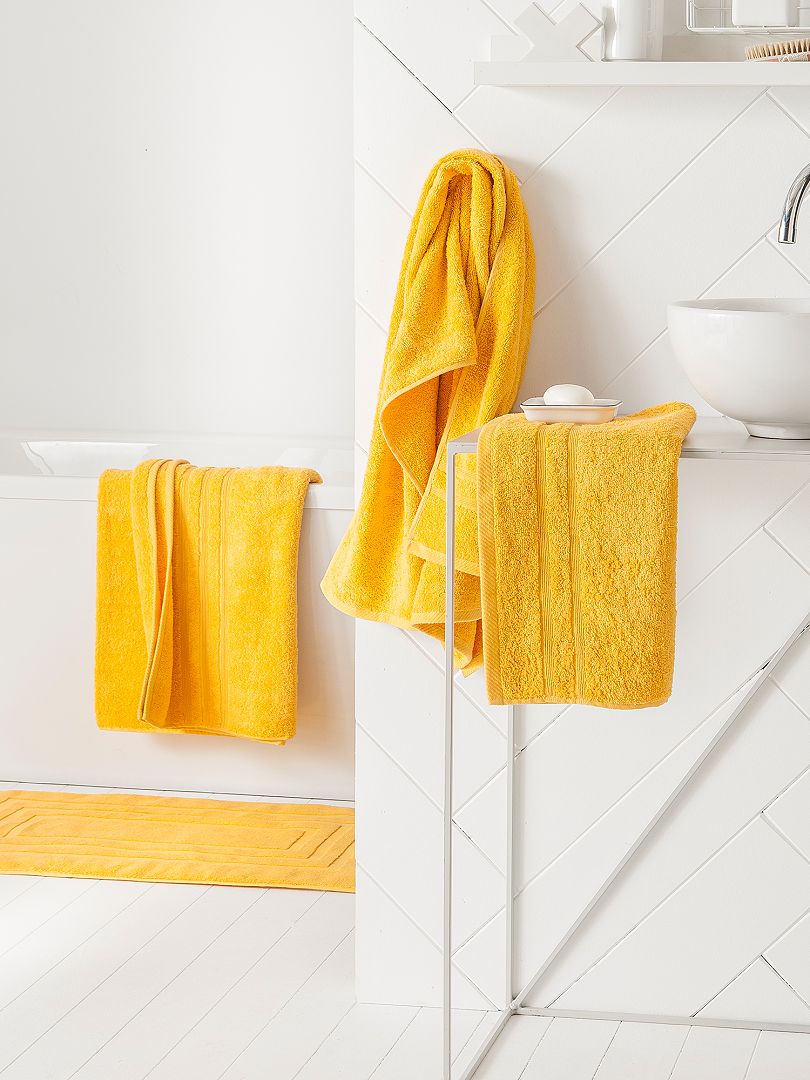 Set van 2 handdoeken van 30 x 50 cm geel - Kiabi