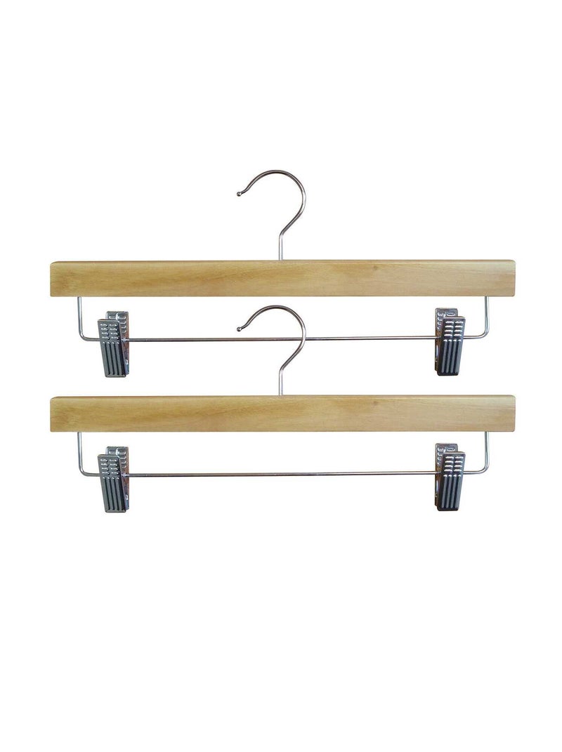 Set van 2 houten kapstokken met klemmen BRUIN - Kiabi