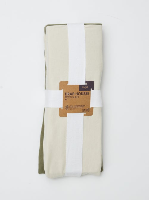 Set van 2 jersey hoeslakens voor baby (70x140) - Kiabi Home - Kiabi