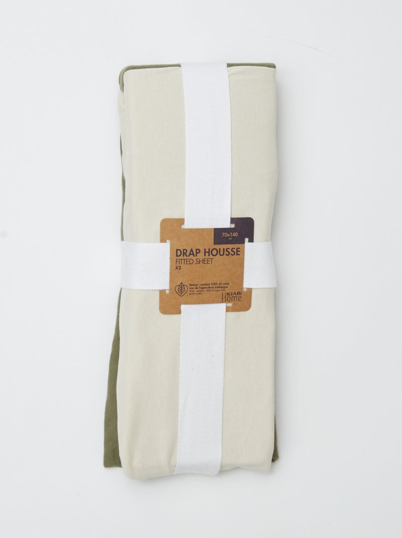 Set van 2 jersey hoeslakens voor baby (70x140) - Kiabi Home WIT - Kiabi