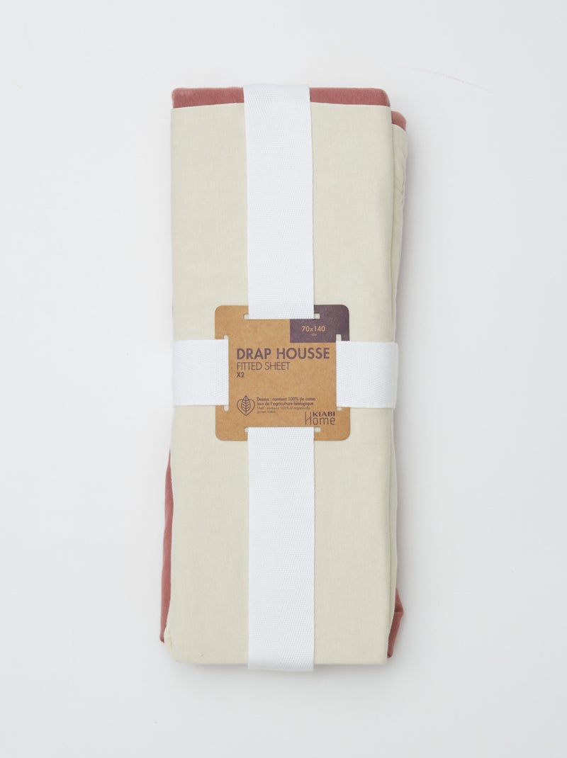 Set van 2 jersey hoeslakens voor baby's (70x140) - Kiabi Home WIT - Kiabi