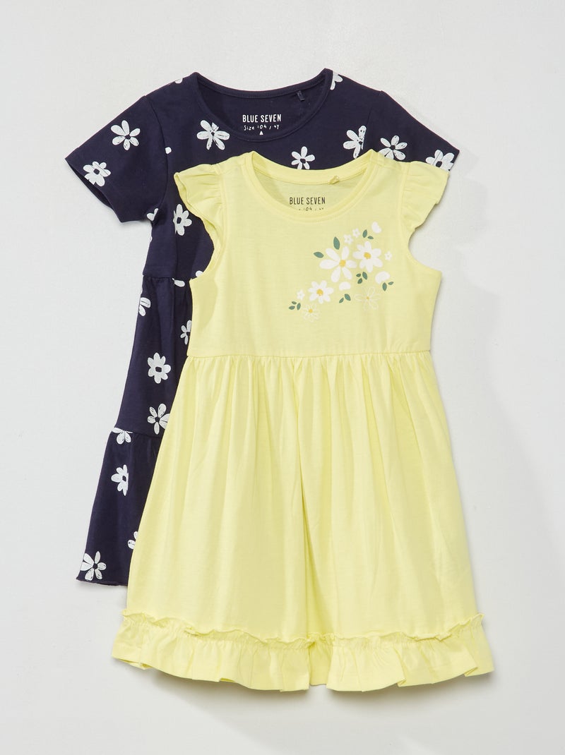 Set van 2 jurken met bloemenprint BLAUW - Kiabi