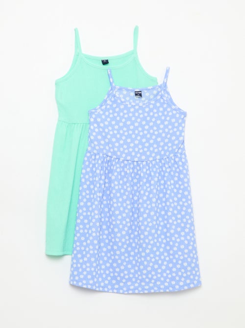 Set van 2 jurken van crêpe tricot - Kiabi