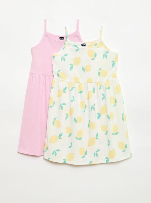 Set van 2 jurken van crêpe tricot - Kiabi