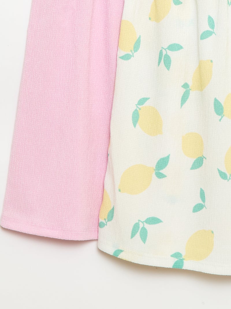 Set van 2 jurken van crêpe tricot Wit - Kiabi