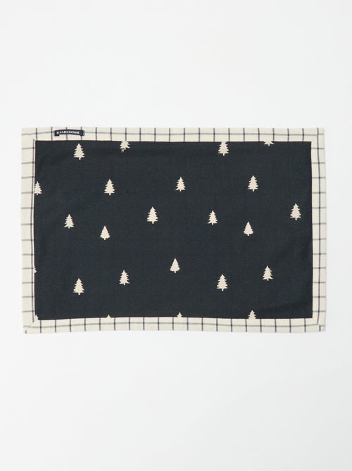 Set van 2 katoenen tafellopers met kerstprint 45x30 cm - Kiabi