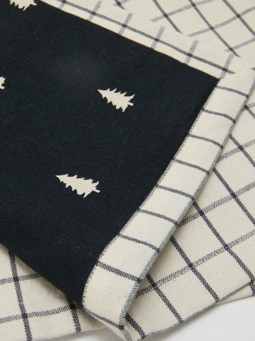 Set van 2 katoenen tafellopers met kerstprint 45x30 cm - Kiabi