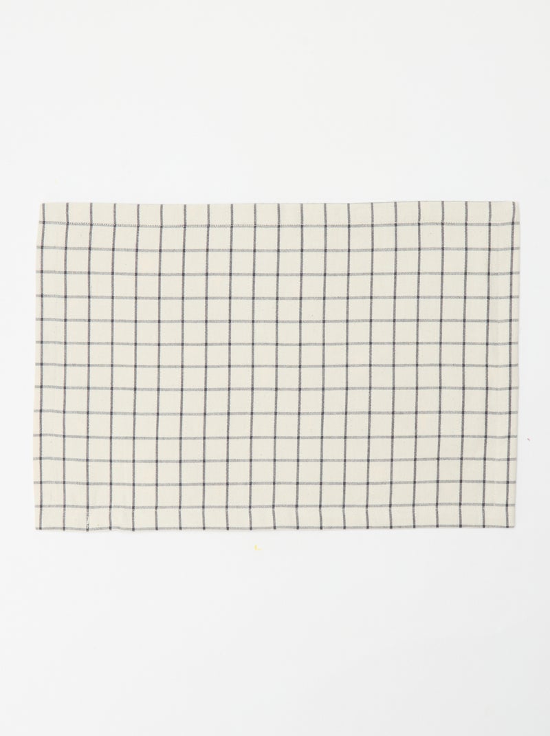 Set van 2 kerst tafelsets met print van katoen 45x30 cm Zwart - Kiabi