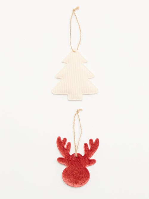 Set van 2 kerstdecoraties van vilt - Kiabi Set van 2 kerstdecoraties van vilt - Kiabi