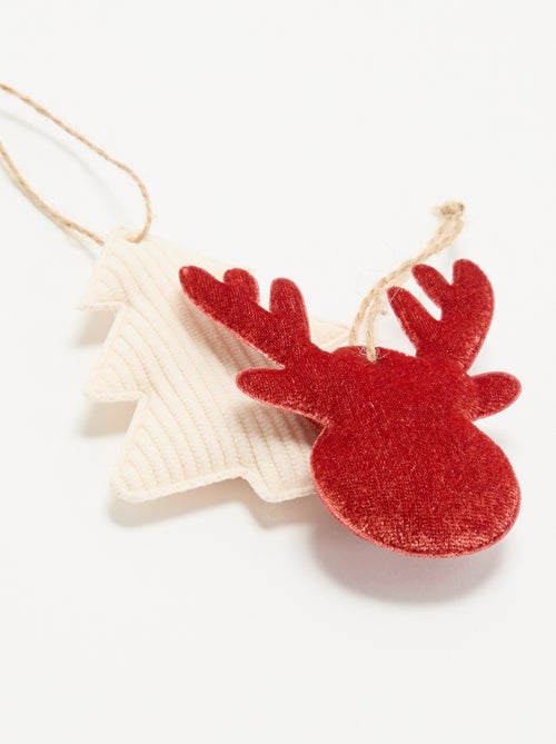Set van 2 kerstdecoraties van vilt - Kiabi Set van 2 kerstdecoraties van vilt - Kiabi