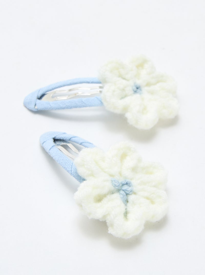 Set van 2 klikklakspeldjes van macramé Wit - Kiabi