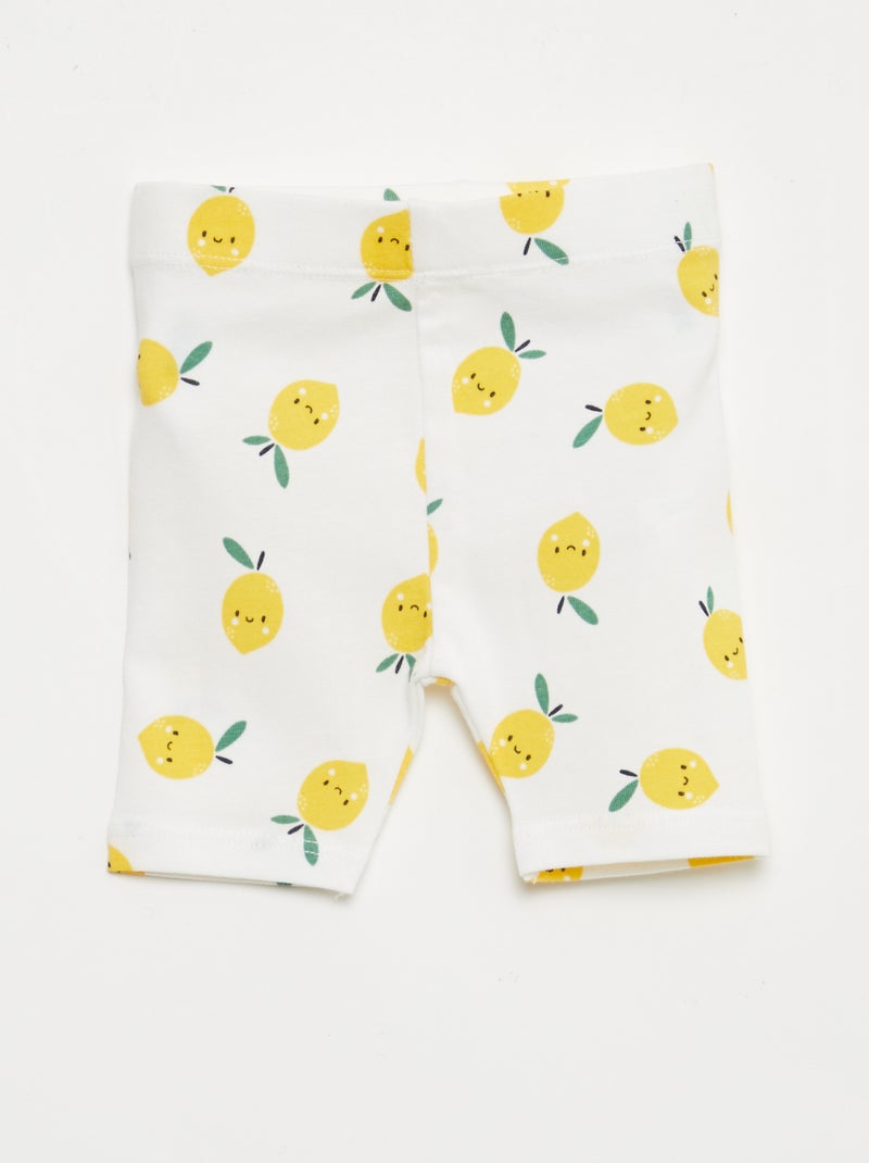 Set van 2 korte leggings Geel - Kiabi