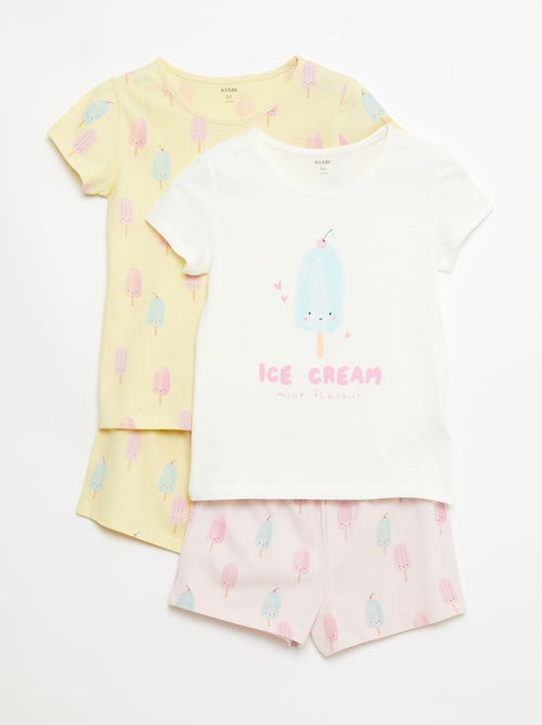 Set van 2 korte pyjamasets van katoenjersey - Kiabi