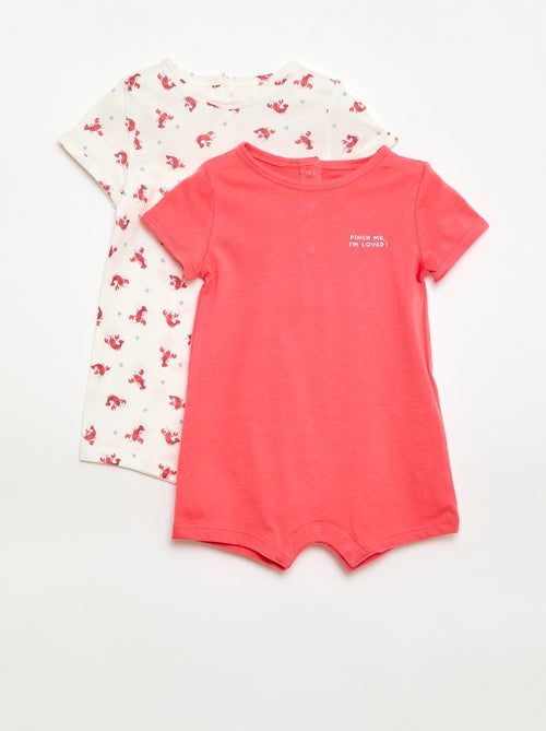 Set van 2 korte rompertjes van jersey - Kiabi