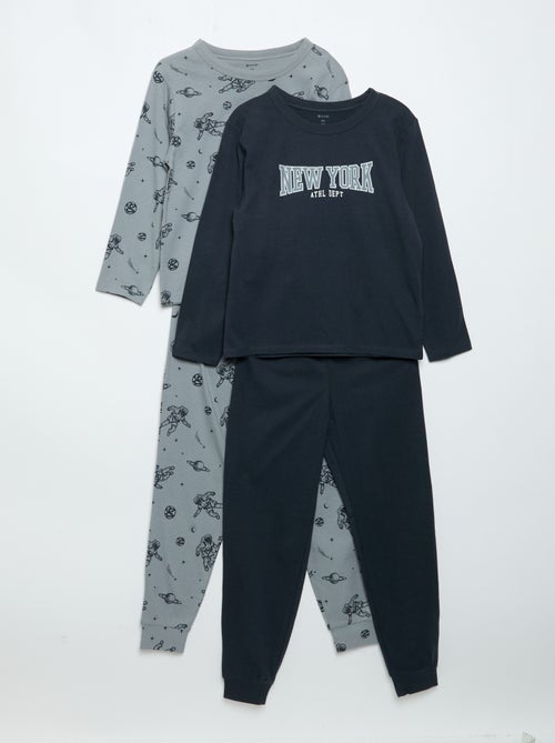 Set van 2 lange pyjama's van jerseytricot - Kiabi