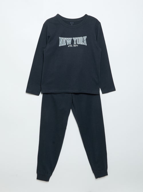 Set van 2 lange pyjama's van jerseytricot - Kiabi