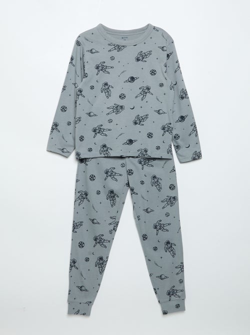 Set van 2 lange pyjama's van jerseytricot - Kiabi