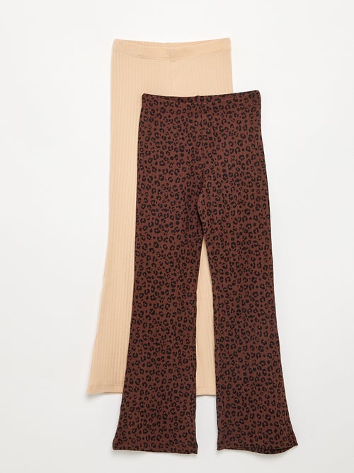Set van 2 leggings - 1 effen + 1 met print - Kiabi