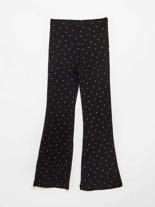 Set van 2 leggings - 1 effen + 1 met print - Kiabi