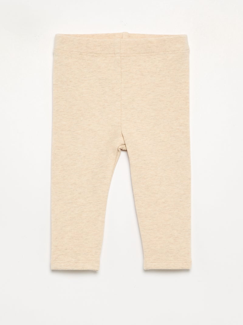Set van 2 leggings van fleecestof Biege - Kiabi