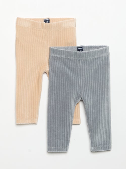Set van 2 leggings van ribfluweel - Kiabi
