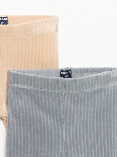 Set van 2 leggings van ribfluweel - Kiabi