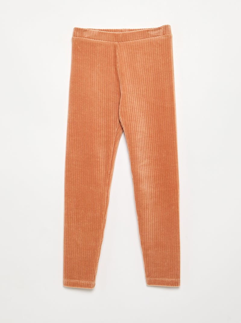 Set van 2 leggings van ribfluweel Bruin - Kiabi