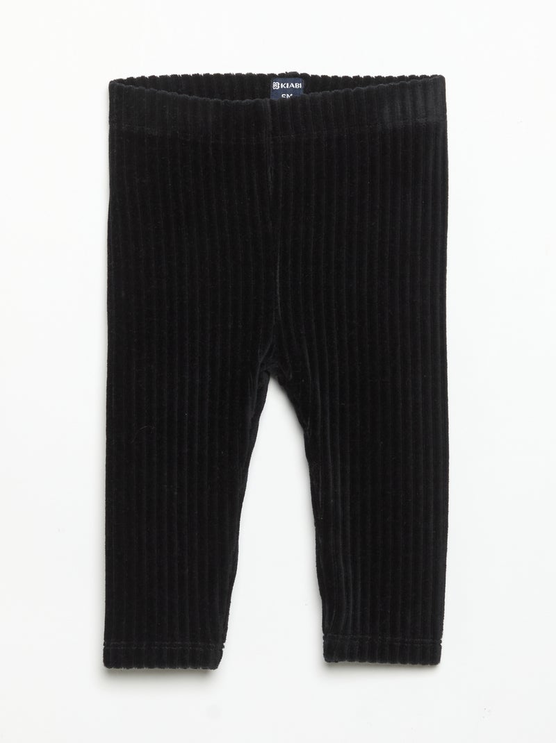 Set van 2 leggings van ribfluweel Zwart - Kiabi