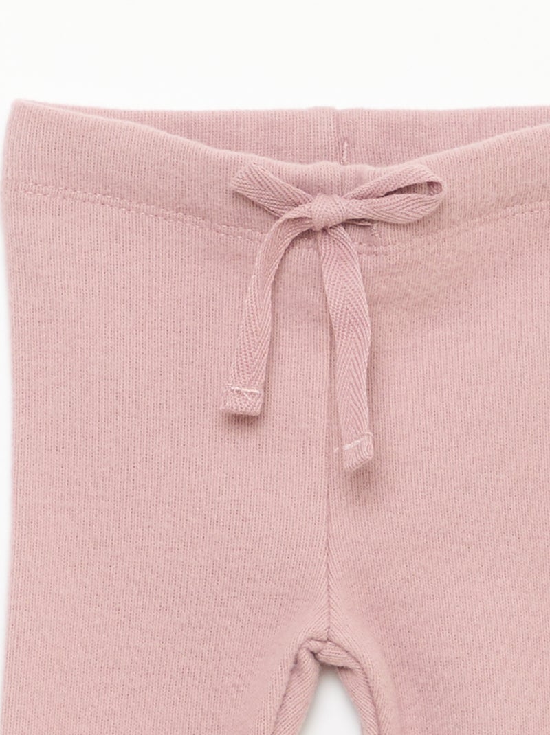 Set van 2 leggings van zachte tricot Biege - Kiabi