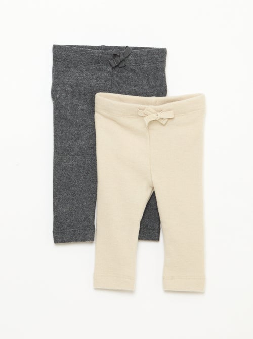 Set van 2 leggings van zachte tricot - Kiabi