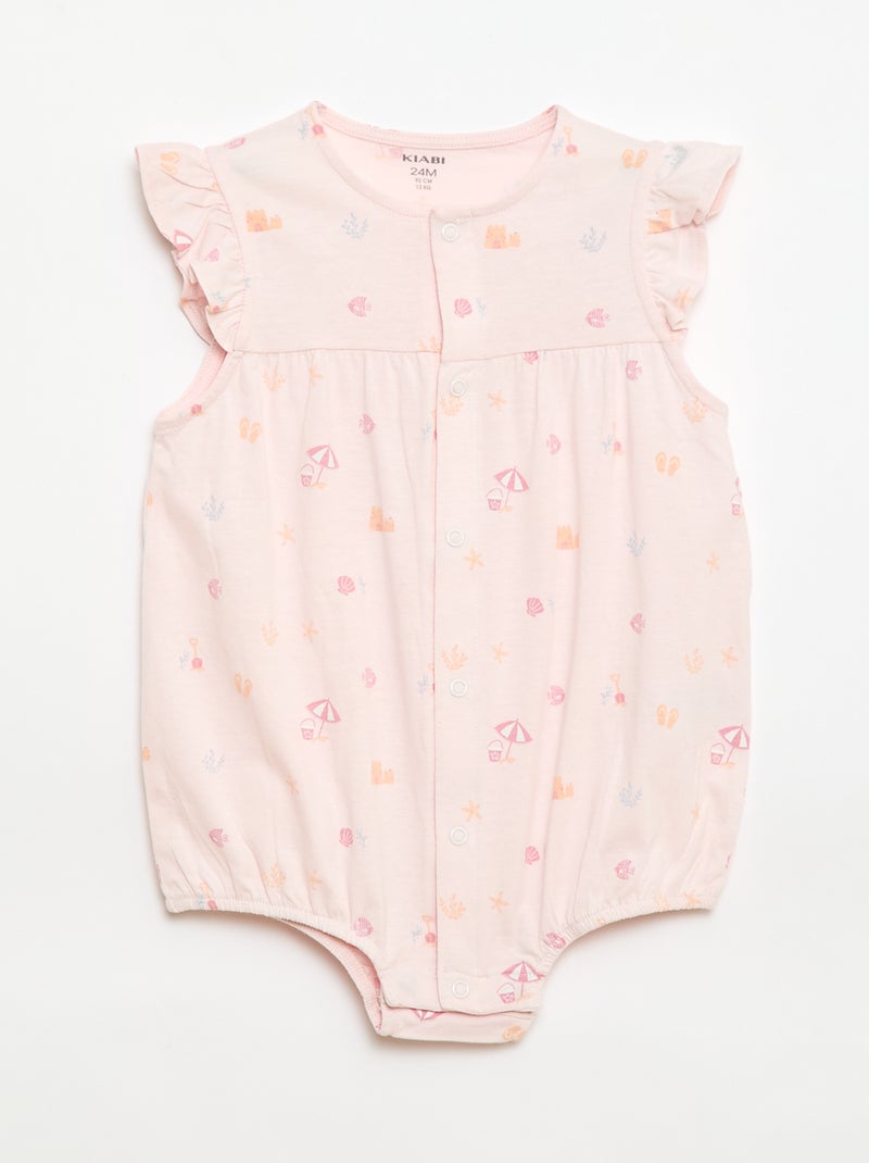 Set van 2 luchtige slaappakken met ruches bij de armsgaten Rose - Kiabi