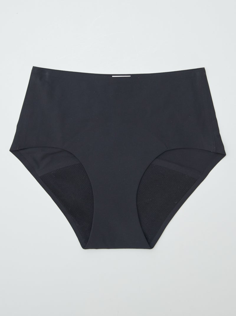 Set van 2 menstruatiebroekjes voor lichte menstruatie zwart - Kiabi