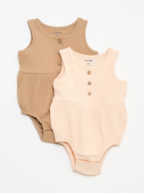 Set van 2 mouwloze rompers - Kiabi