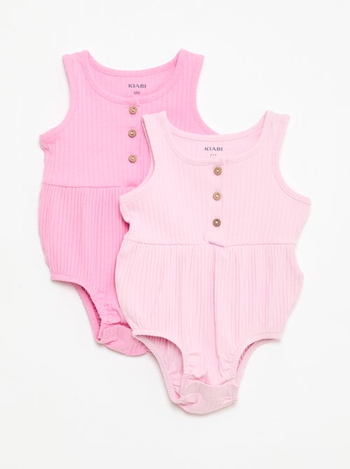 Set van 2 mouwloze rompers - Kiabi
